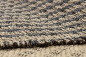 Koberec JUTE 3650 so strapcami čierny / béžový