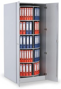 Skriňa s otočným regálom na šanóny, 5 poschodí, uzamykateľná, sivá