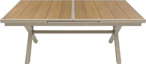 CH Béžový záhradný hliníkový rozkladací stôl Beno III 180/240
