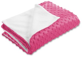 Biante Detská obojstranná deka Minky bodky/Polar MKP-020 Ružovo fialová 75x100 cm