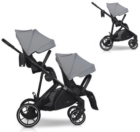 Súrodenecký kočík EasyGo Duoflex Cloudy Gray 2 športové časti