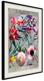 Artgeist Plagát - Rustic Flowers [Poster] Veľkosť: 30x45, Verzia: Čierny rám s passe-partout