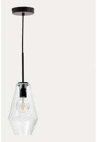 Čierne závesné svietidlo so skleneným tienidlom ø 17 cm Mao – Kave Home