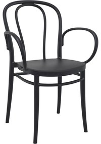VICTOR XL záhradná stolička s podrúčkami black