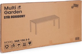 MultiGarden Záhradný stôl 6 miest 156x78 cm - béžová biela MultiGarden