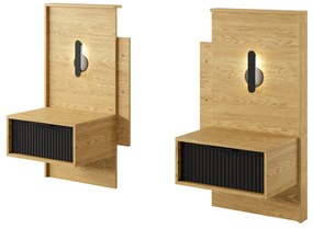 Set 2 ks nočných stolíkov Balneo (dub baltic + čierna). Akcia -21%. Vlastná spoľahlivá doprava až k Vám domov. 1127907