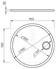 Sapho, FLOAT okrúhle LED podsvietené zrkadlo, ø 90 cm, kozm.zrkadlo, IR senzor, 3500-6500°K, biely, FT900