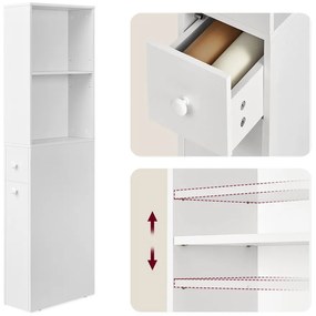 Výsuvná kúpeľňová skrinka s 2 bočnými policami 134.4x40x18 cm