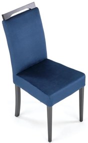 Jedálenská stolička CLARION čierna, látka modrá