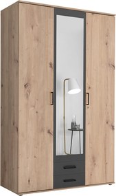 Šatníková skriňa Chicago, 120 cm, dub artisan/antracit