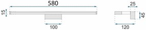 Kúpeľňové svietidlo LED 12W 60CM APP369-1W strieborné