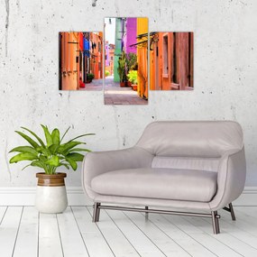 Obraz - Farebné domy v Burane, Benátky (90x60 cm)