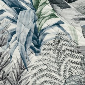 Dekorstudio Zamatový prehoz na posteľ DAVOS2 s rastlinnou potlačou - zelený Rozmer prehozu (šírka x dĺžka): 170x210cm