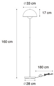 Inteligentná stojaca lampa čierna so zlatom vrátane Wifi A60 - Magnax