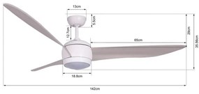 Lucci air 512911 - LED Stropný ventilátor AIRFUSION LED/20W/230V drevo/biela + DO