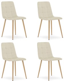 AKCIA Svetlobéžová zamatová stolička KARA II. akosť