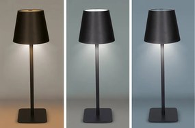 SOLIGHT LED nabíjacia lampička Lucca, 120lm, zmena CCT, stmievanie, čierna