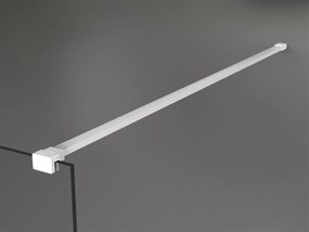 Mexen Kioto, Walk-In sprchová zástena 120 x 200 cm, 8mm sklo číre/biely vzor, biely profil, 800-120-101-20-85