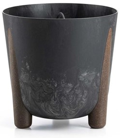 PLASTOVÝ KVETINÁČ MOSS 26X25 CM IMITÁCIA BETÓNU ČIERNA