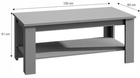 Konferenčný stolík, sivá, PROVANCE ST2
