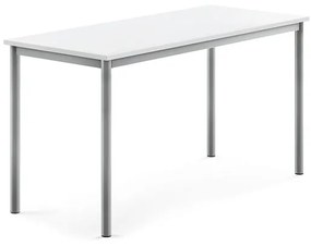 Stôl SONITUS, 1400x600x720 mm, HPL - biela, strieborná