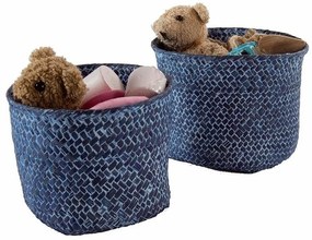 Set pletených košíkov Compactor, 2 ks, modrá