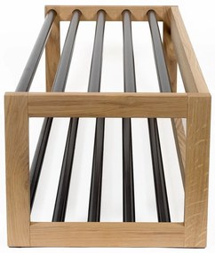 Čierna/prírodná kovová polica na topánky – Woodman