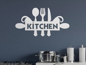 drevko Drevená dekorácia Kitchen Rozmer obrazu: 23,5 x 44,5 cm, Farba dekorácie: Čierna