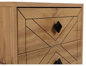 Nočný stolík LUNA 55x50 cm hnedá/čierna