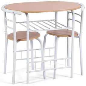Jedálenský set pre 2 osoby, biely | stôl + stoličky