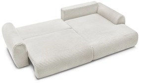 Krémová menčestrová rozkladacia rohová pohovka (pravý roh) Lucien – Bobochic Paris