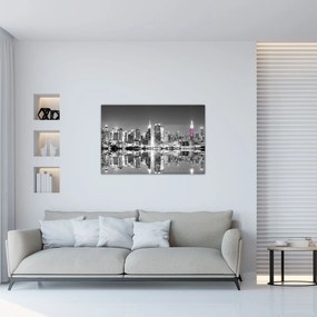 Obrázok - New York a fialový mrakodrap (90x60 cm)