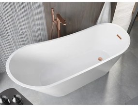 Mexen Alta, voľne stojaca vaňa 170 x 75 cm, biela, medený matný prepad, 52141707500-65