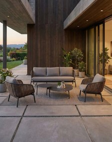 Zahradný set Borneo: pohovka, 2 kreslá a 2 stolíky