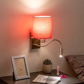Brilagi - LED Nástenná lampa NUBILA 1xE27/25W/230V + LED/3W chróm/ružová