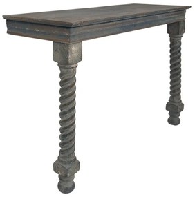 Modro-hnedý antik konzolový stôl k stene Emilié - 123*41*83 cm