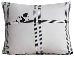 Flanelový poťah na vankúš CUTE PANDA 40x50 cm, biely