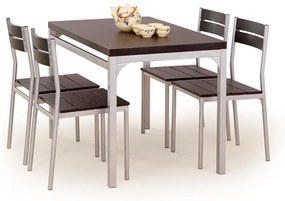 Jedálenský set Malcolm 4+1, wenge / strieborná