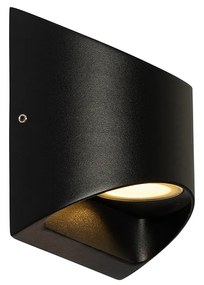 Moderná vonkajšia nástenná lampa čierna vrátane LED 2-svetlo IP54 - Mal