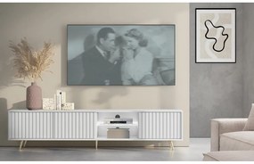 TV skrinka/stolík Biel 175 (s osvetlením) (biela). Akcia -20%. Vlastná spoľahlivá doprava až k Vám domov. 1098764