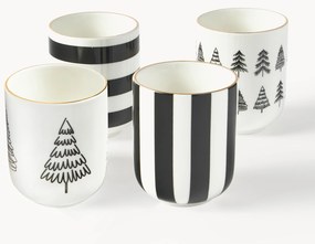 Ručne vyrobené porcelánové šálky na kávu Lumi, 4 ks