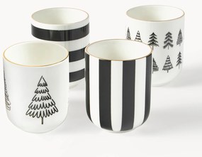 Súprava ručne vyrobených porcelánových hrnčekov Lumi, 4 ks