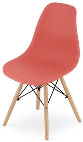 Set troch jedálenských stoličiek OSAKA cynober (hnedé nohy) 3ks