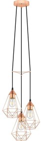 Eglo 78276 - Závesný luster BYRON na lanku 3xE27/60W/230V medený