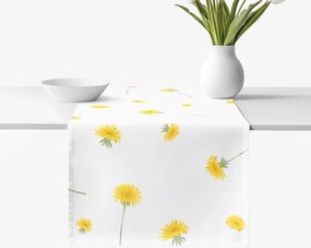 Goldea behúň na stôl 100% bavlnené plátno - púpavy 35x180 cm