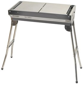 Prenosný gril na drevené uhlie lesklý chróm