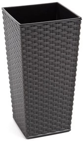 Kvetináč UH 300x300 mm FINEZJA grafit výška 570 mm ratan s vložkou KLC