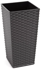 Kvetináč UH 300x300 mm FINEZJA grafit výška 570 mm ratan s vložkou KLC