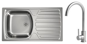 ALVEUS - Kuchynský drez BASIC 78x43,5 cm + drezová batéria VIOLA 36,7 cm nerezová