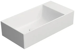 GSI GSI, KUBE X keramické umývadlo 50x25cm, bez otvoru, pravé/ľavé, biela mat, 9486009